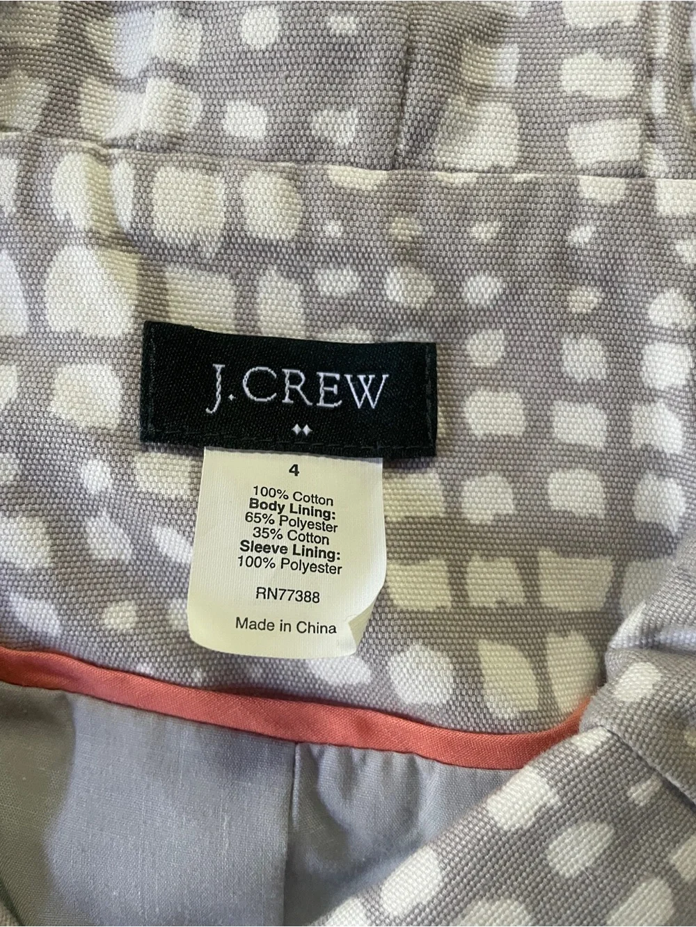 Women's J. Crew Jacket Sz 4 Gray & White Linen Cotton Ruffled JACKET